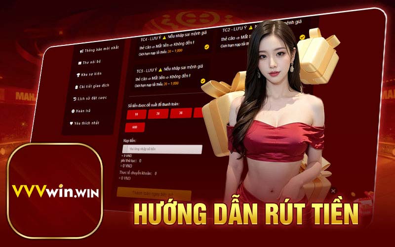 Hướng dẫn rút tiền VVVwin